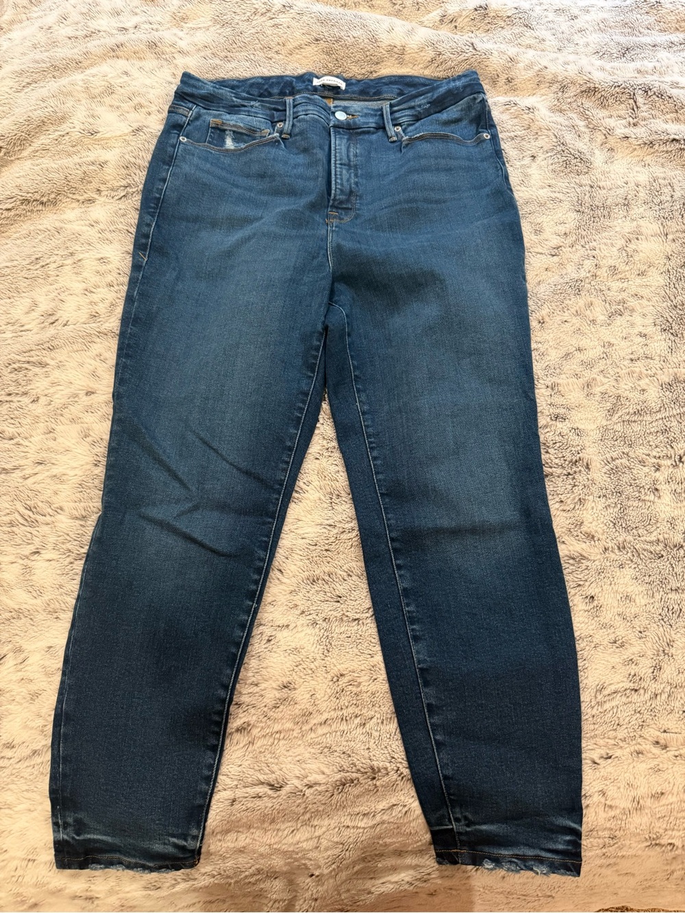 Good American Skinny Jeans in Dark Blue Denim Tall 15